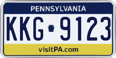 PA license plate KKG9123