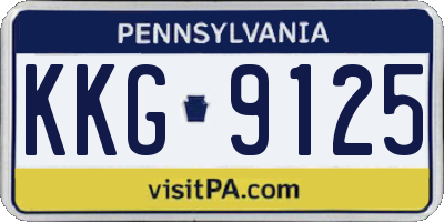 PA license plate KKG9125
