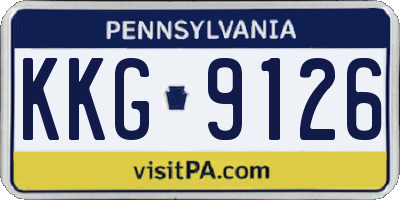PA license plate KKG9126