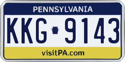 PA license plate KKG9143