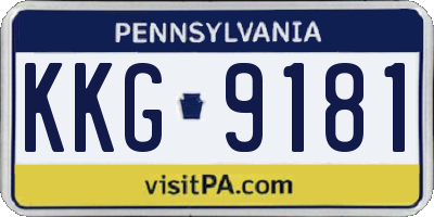 PA license plate KKG9181