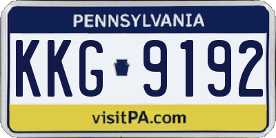 PA license plate KKG9192