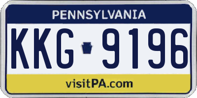 PA license plate KKG9196