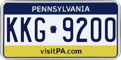 PA license plate KKG9200
