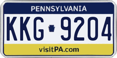 PA license plate KKG9204