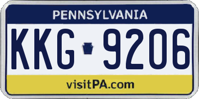 PA license plate KKG9206