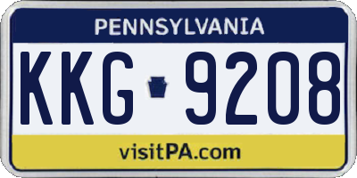 PA license plate KKG9208