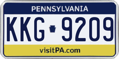 PA license plate KKG9209