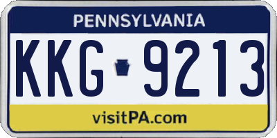 PA license plate KKG9213