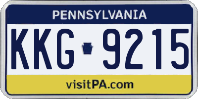 PA license plate KKG9215