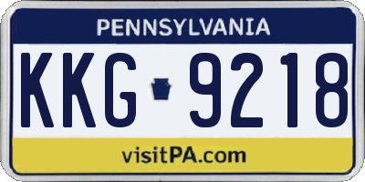 PA license plate KKG9218