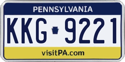 PA license plate KKG9221