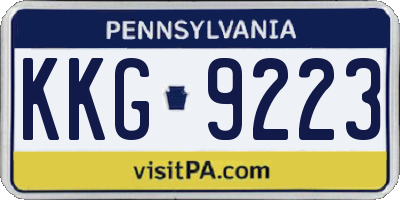 PA license plate KKG9223
