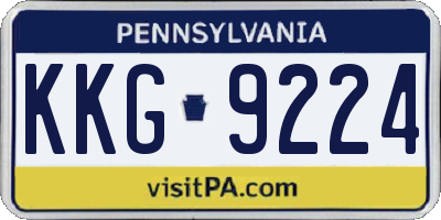 PA license plate KKG9224