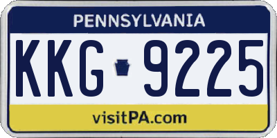PA license plate KKG9225