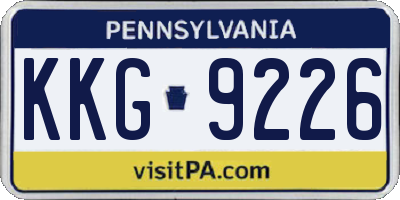 PA license plate KKG9226