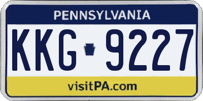 PA license plate KKG9227