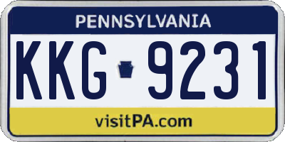 PA license plate KKG9231