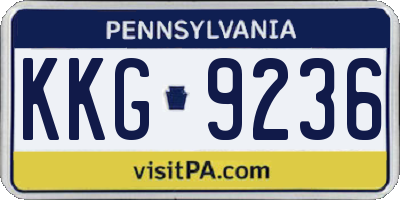 PA license plate KKG9236