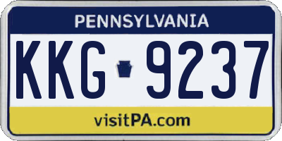 PA license plate KKG9237