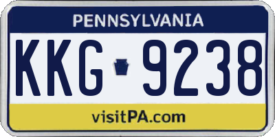 PA license plate KKG9238