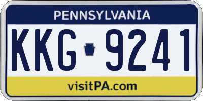 PA license plate KKG9241
