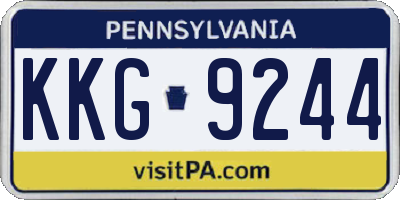 PA license plate KKG9244