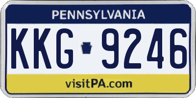 PA license plate KKG9246