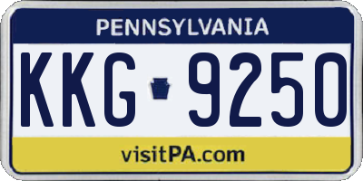 PA license plate KKG9250