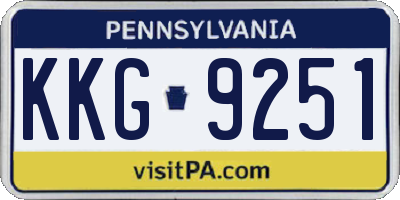 PA license plate KKG9251