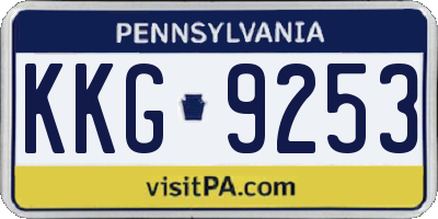 PA license plate KKG9253