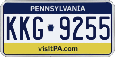 PA license plate KKG9255