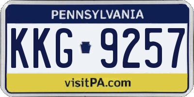 PA license plate KKG9257