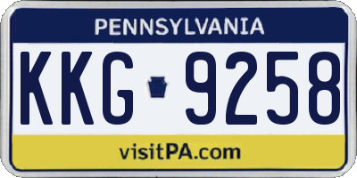 PA license plate KKG9258