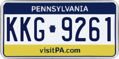 PA license plate KKG9261