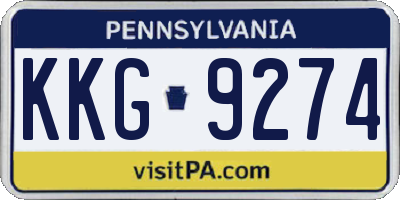PA license plate KKG9274