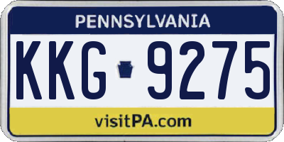 PA license plate KKG9275