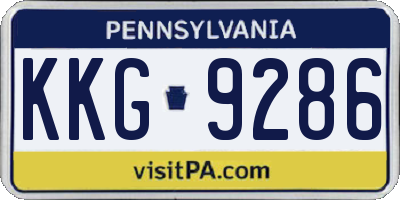 PA license plate KKG9286