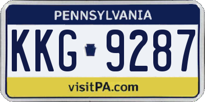 PA license plate KKG9287