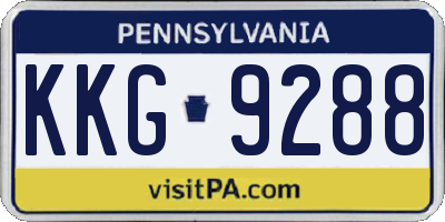 PA license plate KKG9288