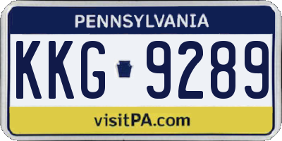 PA license plate KKG9289