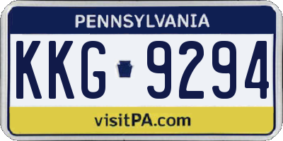 PA license plate KKG9294