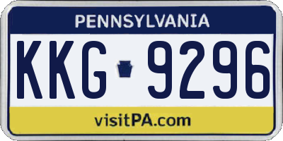 PA license plate KKG9296