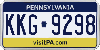PA license plate KKG9298