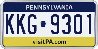 PA license plate KKG9301