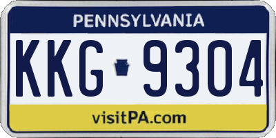 PA license plate KKG9304