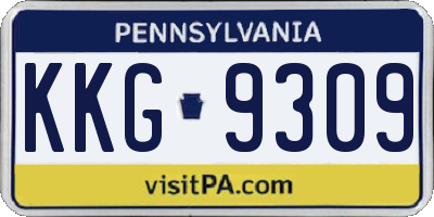 PA license plate KKG9309