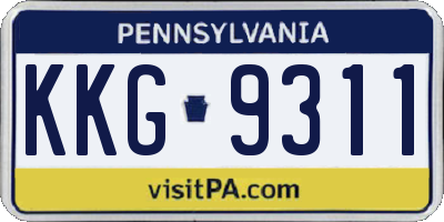 PA license plate KKG9311