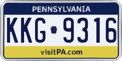 PA license plate KKG9316