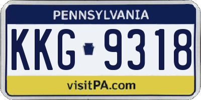 PA license plate KKG9318